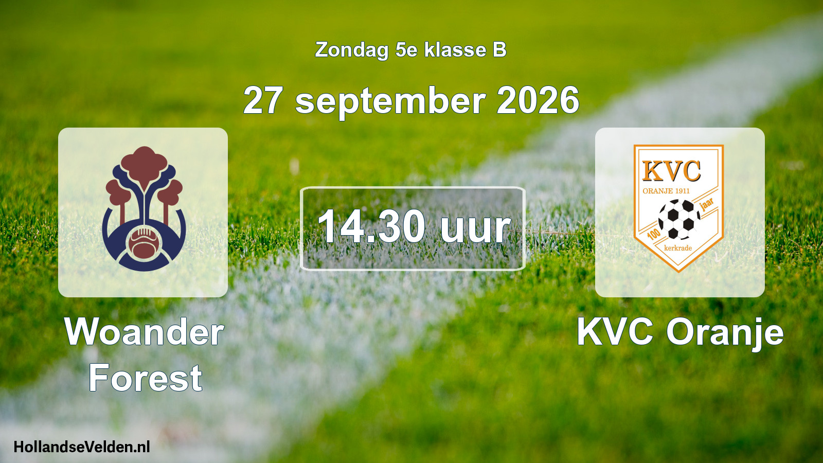 Geplande wedstrijd: Woander Forest - KVC Oranje (27 september 2026)