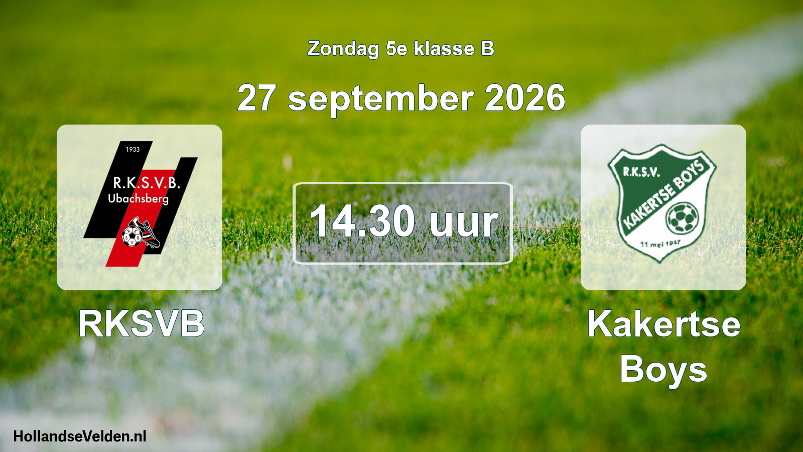 Geplande wedstrijd: RKSVB - Kakertse Boys (27 september 2026)