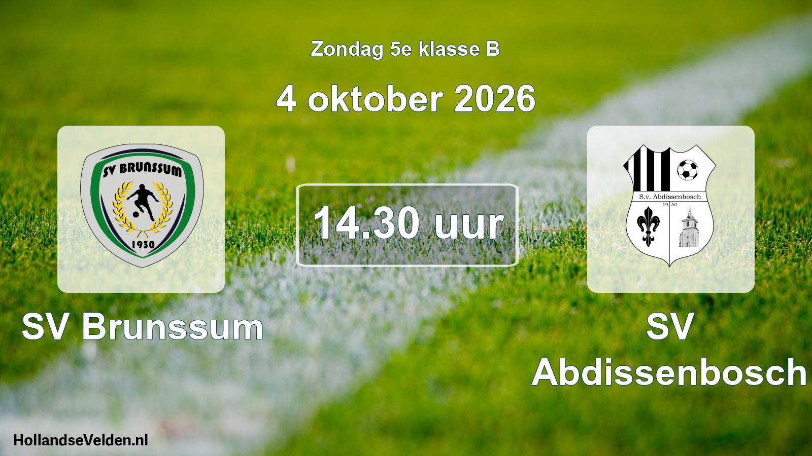 Geplande wedstrijd: SV Brunssum - SV Abdissenbosch (4 oktober 2026)