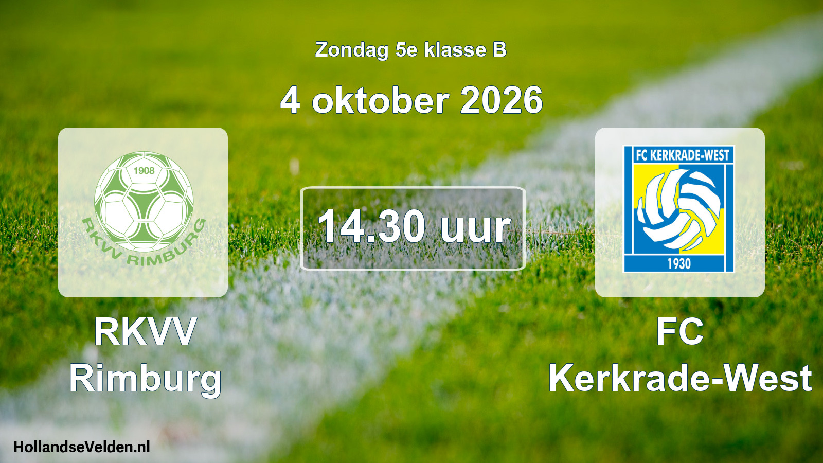 Geplande wedstrijd: RKVV Rimburg - FC Kerkrade-West (4 oktober 2026)