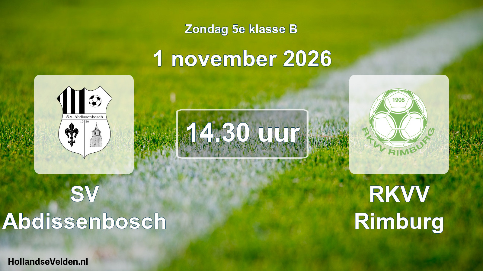 Geplande wedstrijd: SV Abdissenbosch - RKVV Rimburg (1 november 2026)