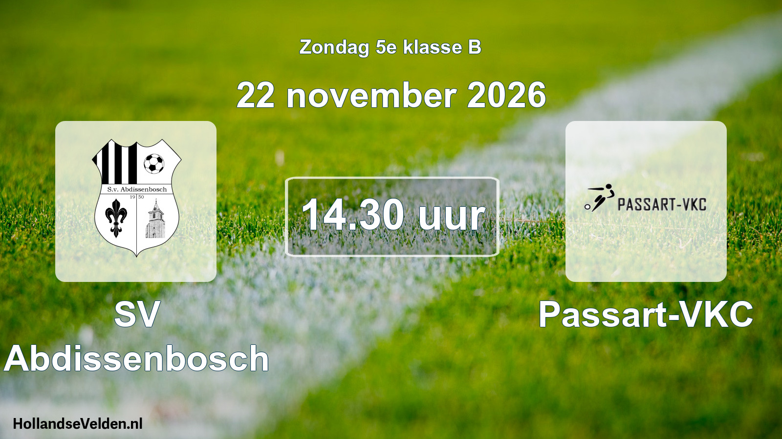 Geplande wedstrijd: SV Abdissenbosch - Passart-VKC (22 november 2026)
