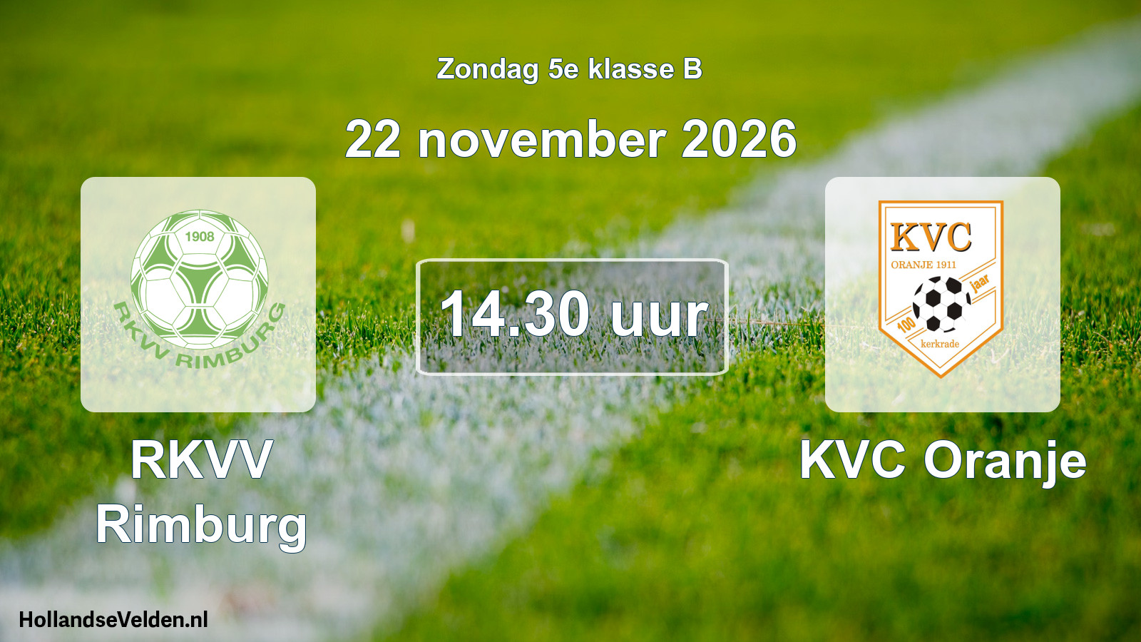 Geplande wedstrijd: RKVV Rimburg - KVC Oranje (22 november 2026)