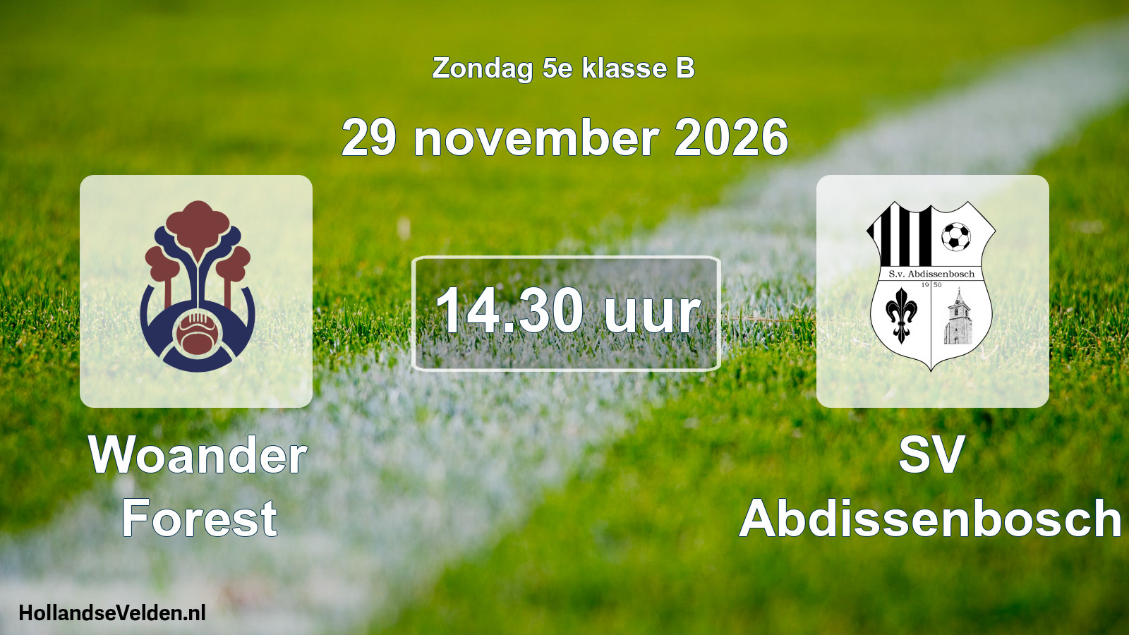 Geplande wedstrijd: Woander Forest - SV Abdissenbosch (29 november 2026)