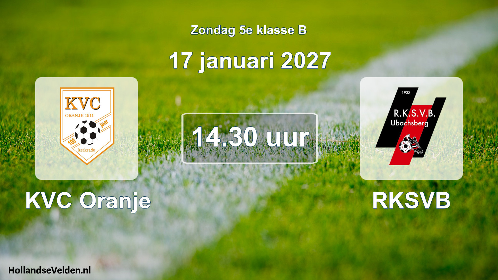 Geplande wedstrijd: KVC Oranje - RKSVB (17 januari 2027)