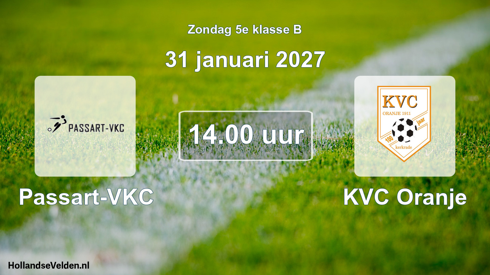 Geplande wedstrijd: Passart-VKC - KVC Oranje (31 januari 2027)