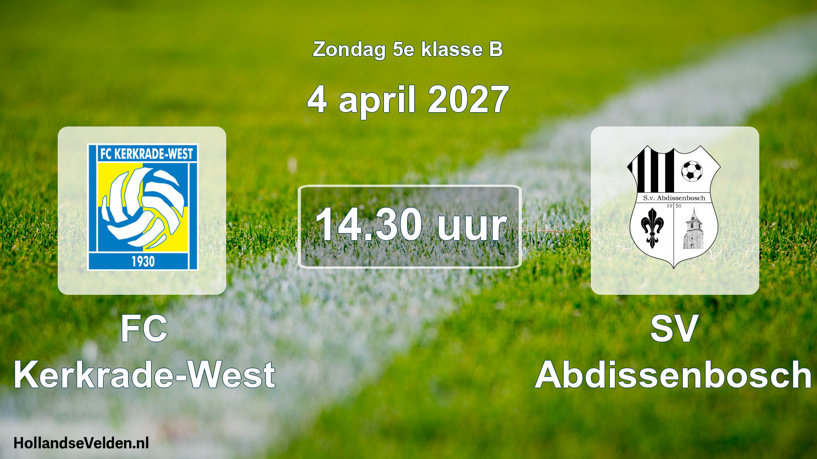 Geplande wedstrijd: FC Kerkrade-West - SV Abdissenbosch (4 april 2027)