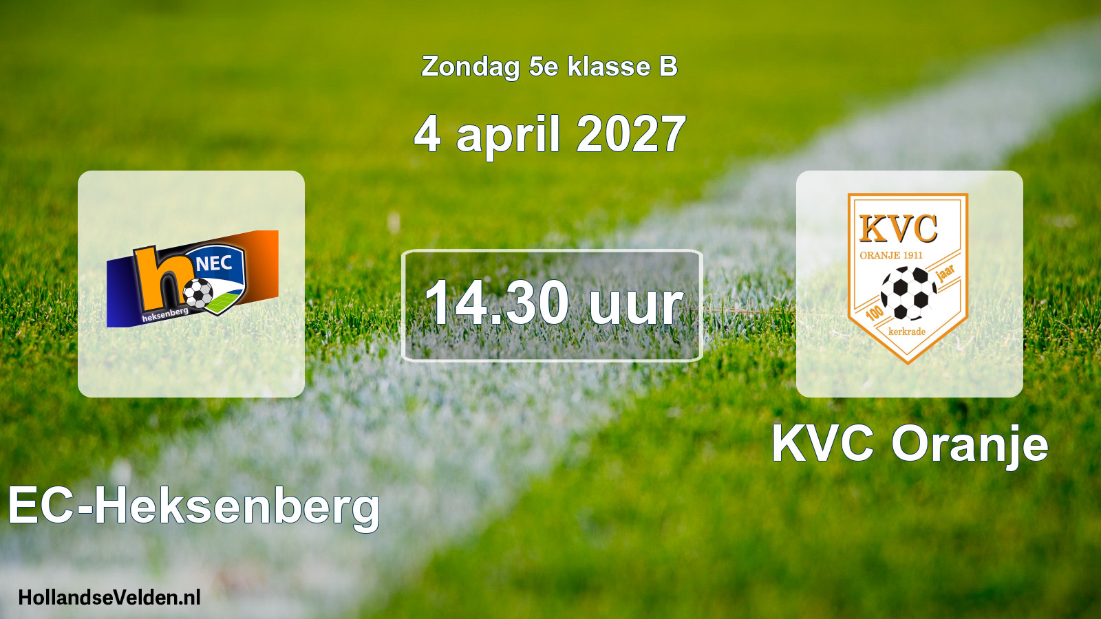 Geplande wedstrijd: NEC-Heksenberg - KVC Oranje (4 april 2027)