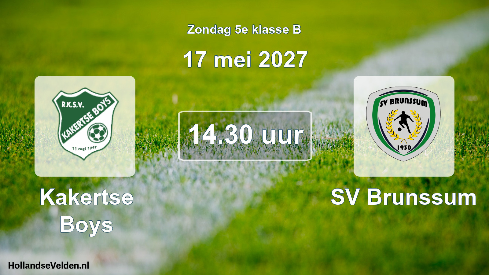 Geplande wedstrijd: Kakertse Boys - SV Brunssum (17 mei 2027)