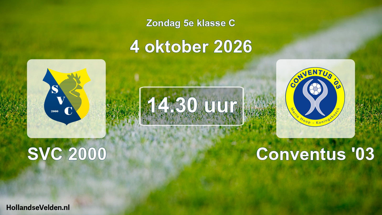 Geplande wedstrijd: SVC 2000 - Conventus '03 (4 oktober 2026)
