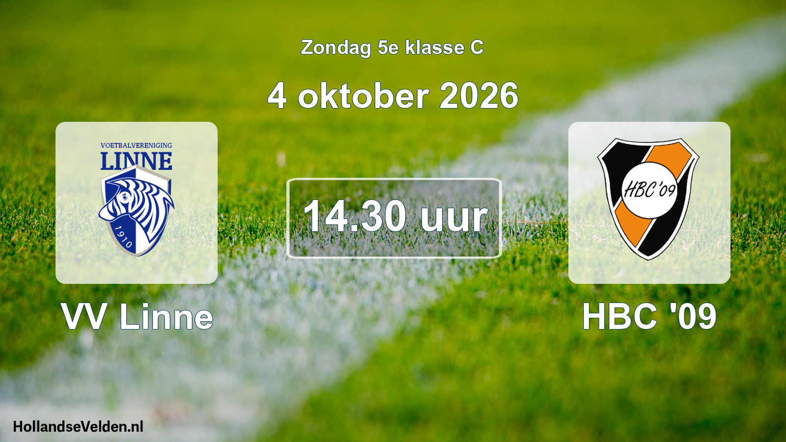 Geplande wedstrijd: VV Linne - HBC '09 (4 oktober 2026)