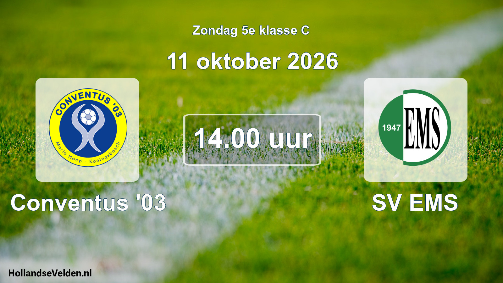 Geplande wedstrijd: Conventus '03 - SV EMS (11 oktober 2026)