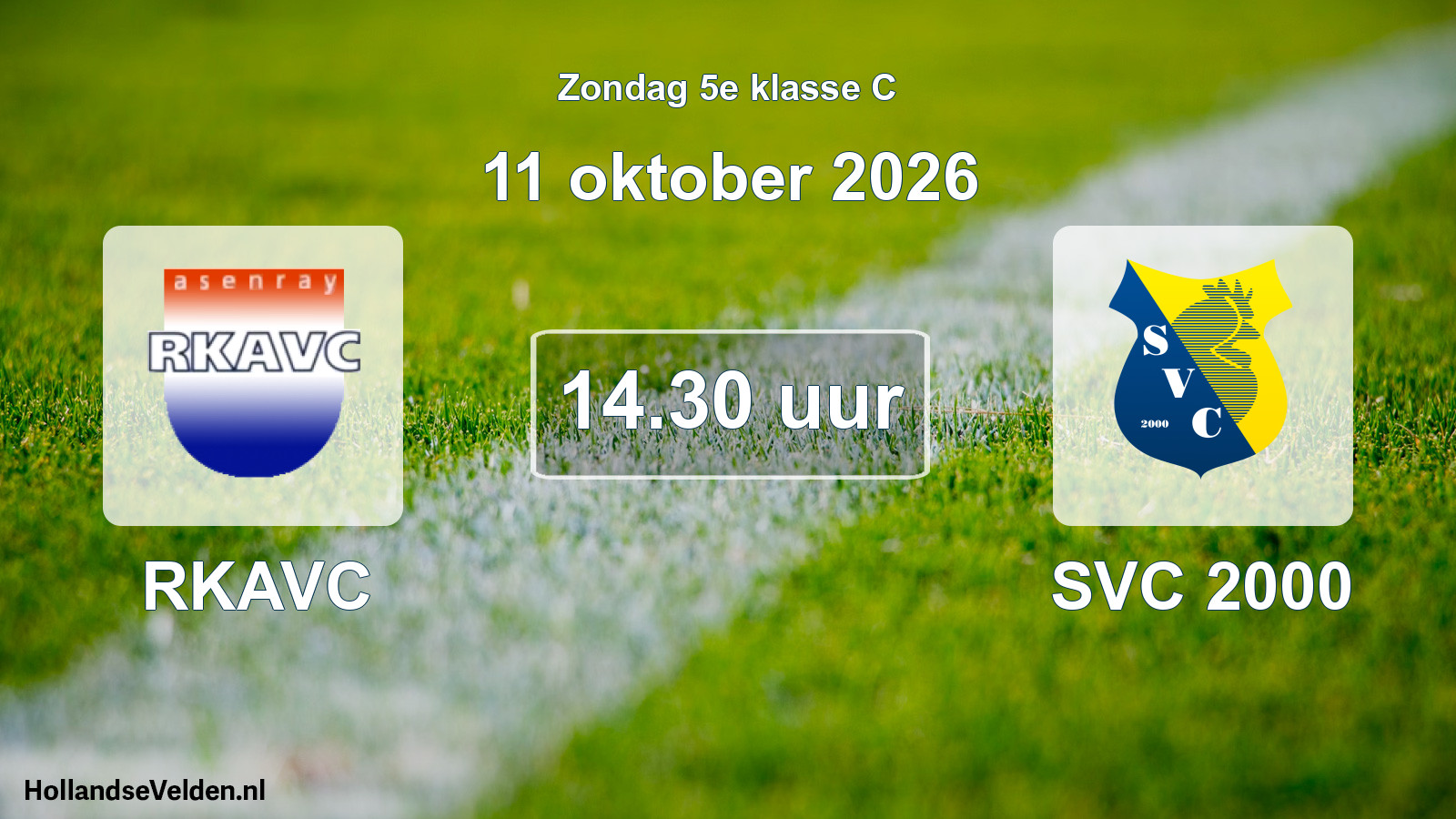 Geplande wedstrijd: RKAVC - SVC 2000 (11 oktober 2026)