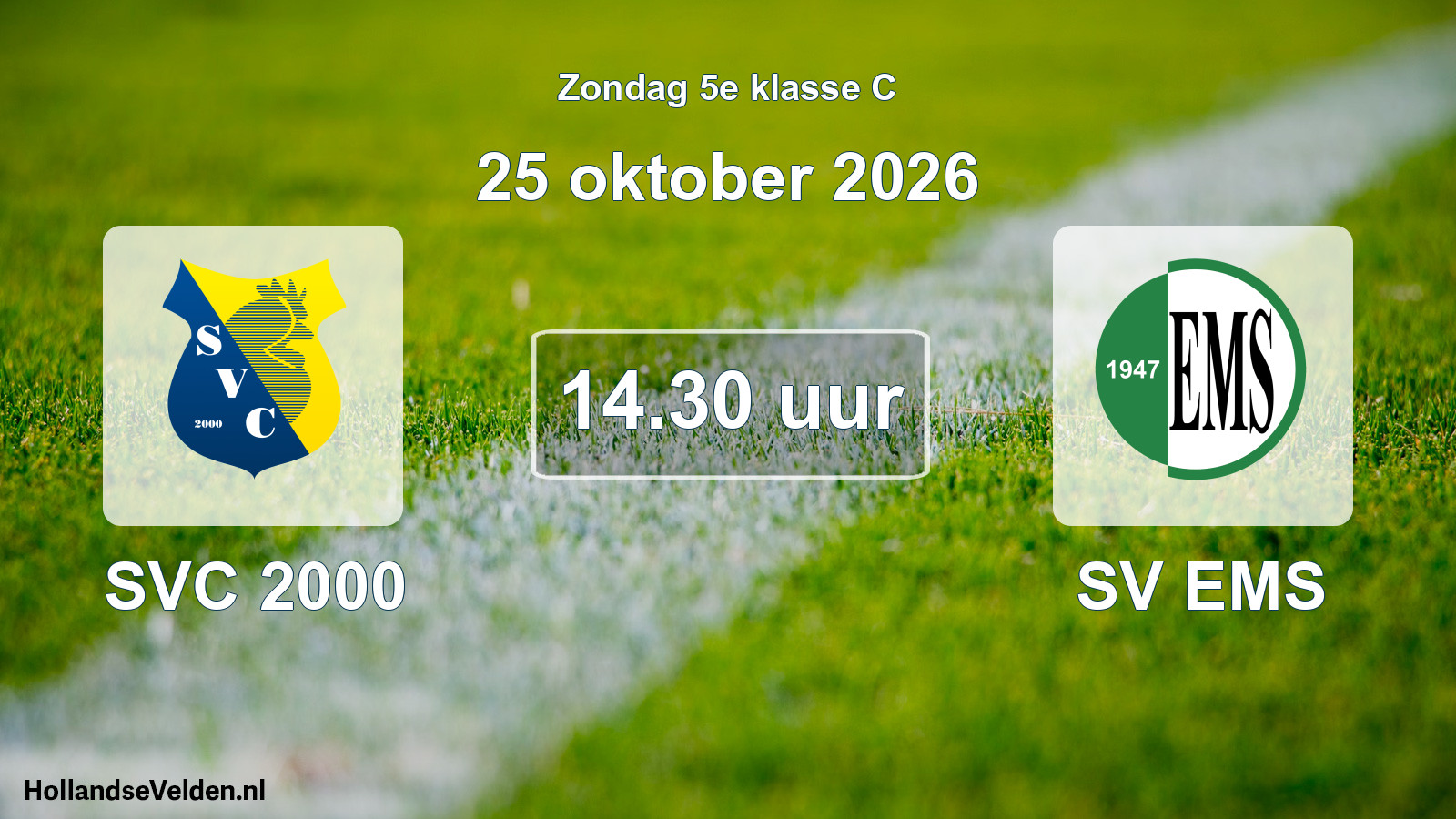 Geplande wedstrijd: SVC 2000 - SV EMS (25 oktober 2026)