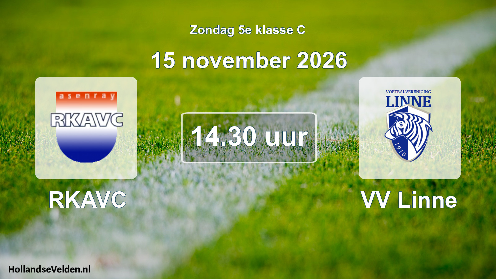 Geplande wedstrijd: RKAVC - VV Linne (15 november 2026)