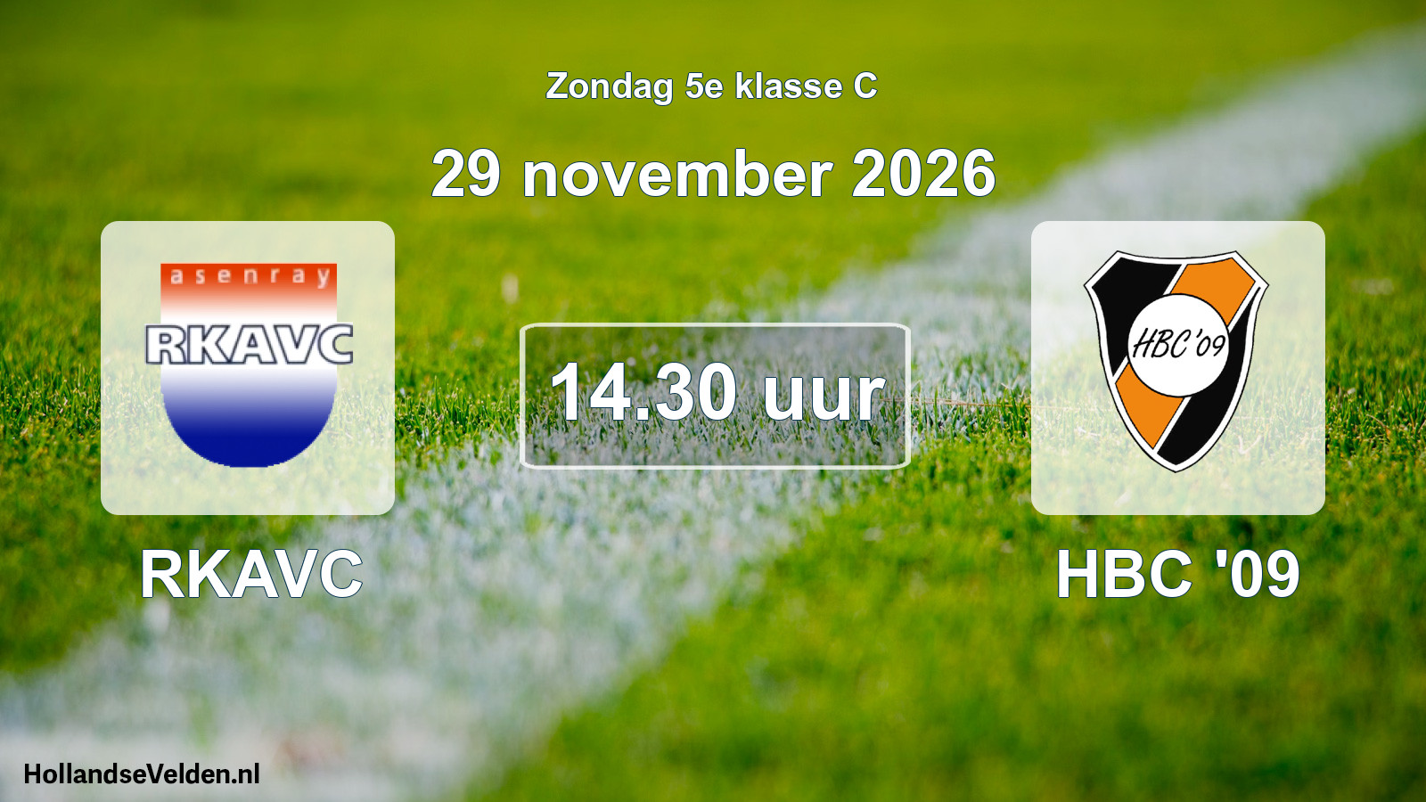 Geplande wedstrijd: RKAVC - HBC '09 (29 november 2026)