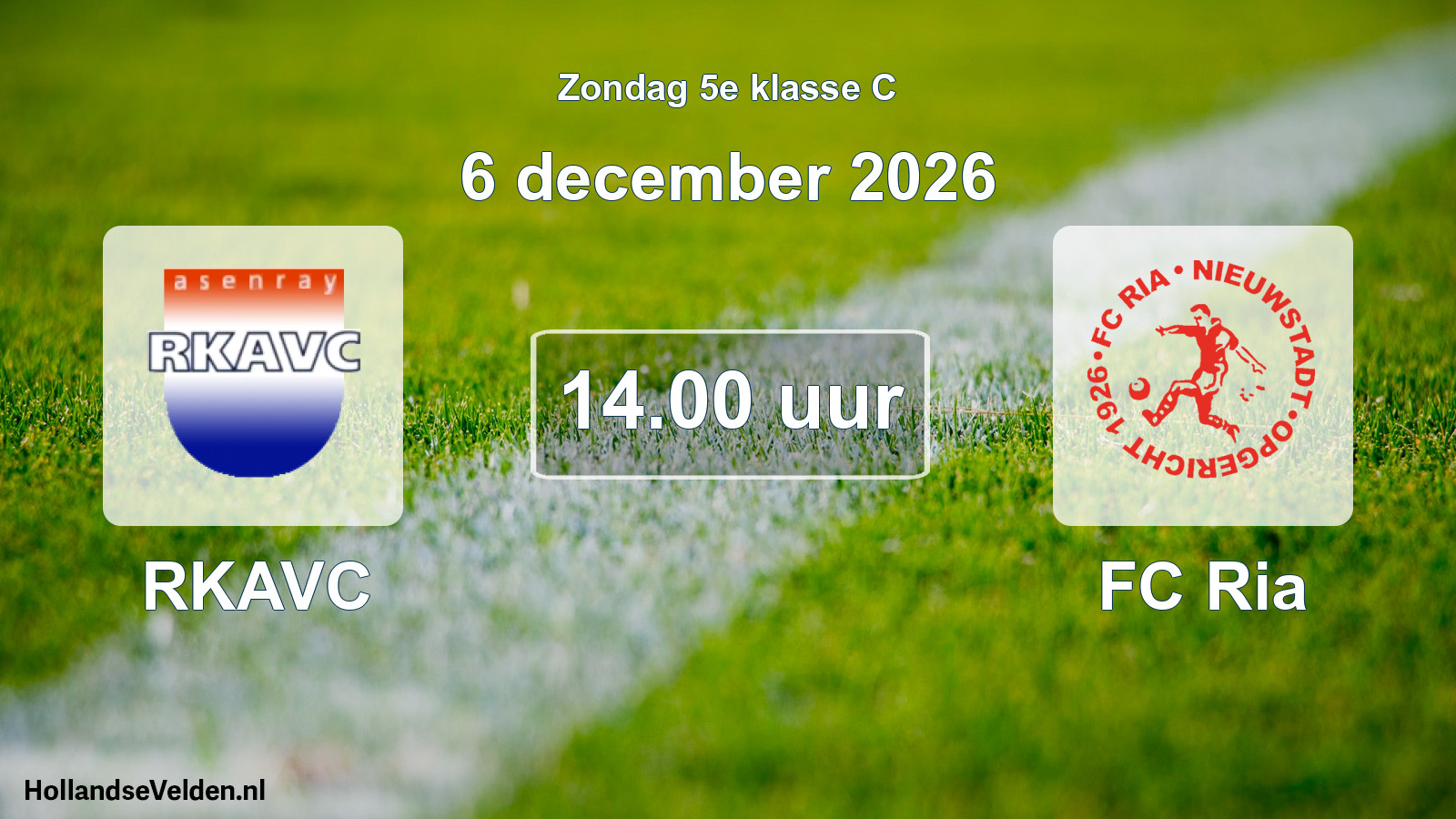 Geplande wedstrijd: RKAVC - FC Ria (6 december 2026)