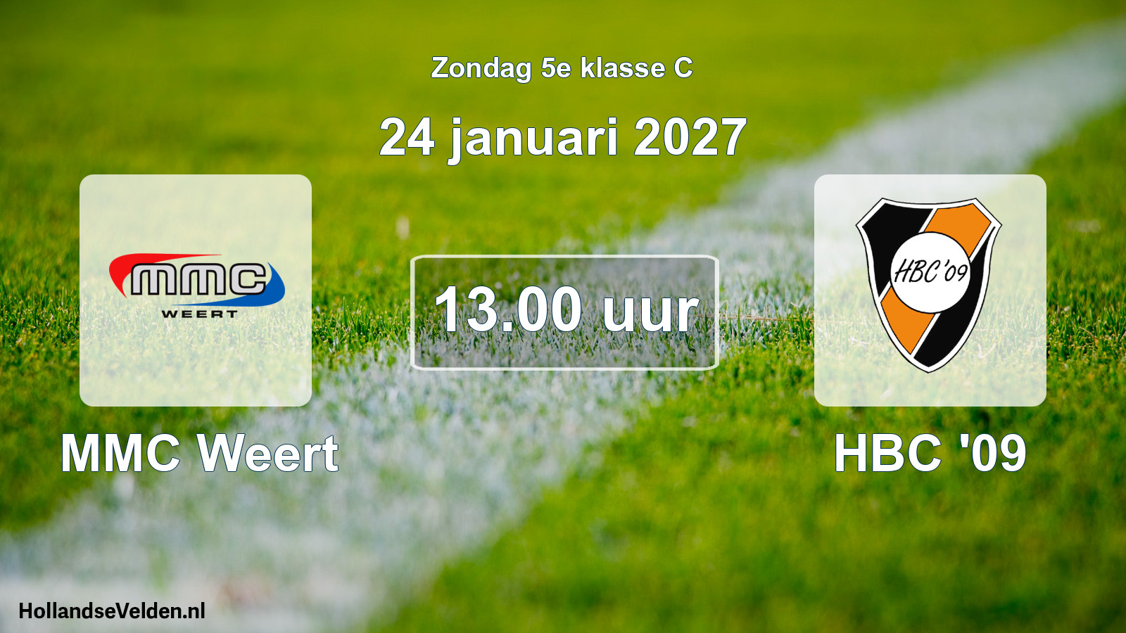 Geplande wedstrijd: MMC Weert - HBC '09 (24 januari 2027)