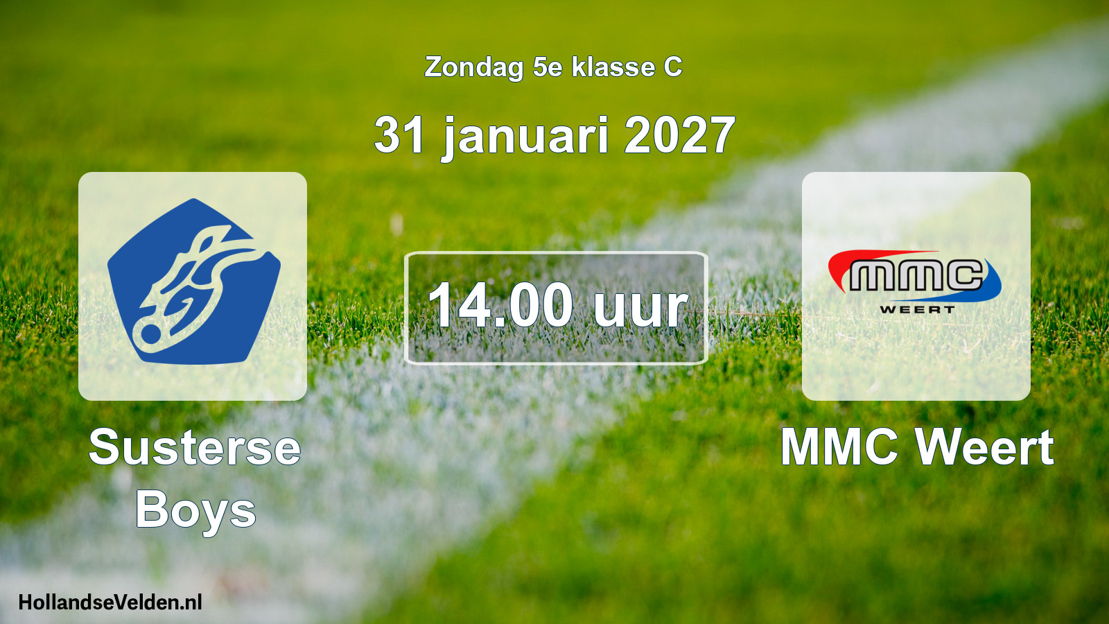 Geplande wedstrijd: Susterse Boys - MMC Weert (31 januari 2027)