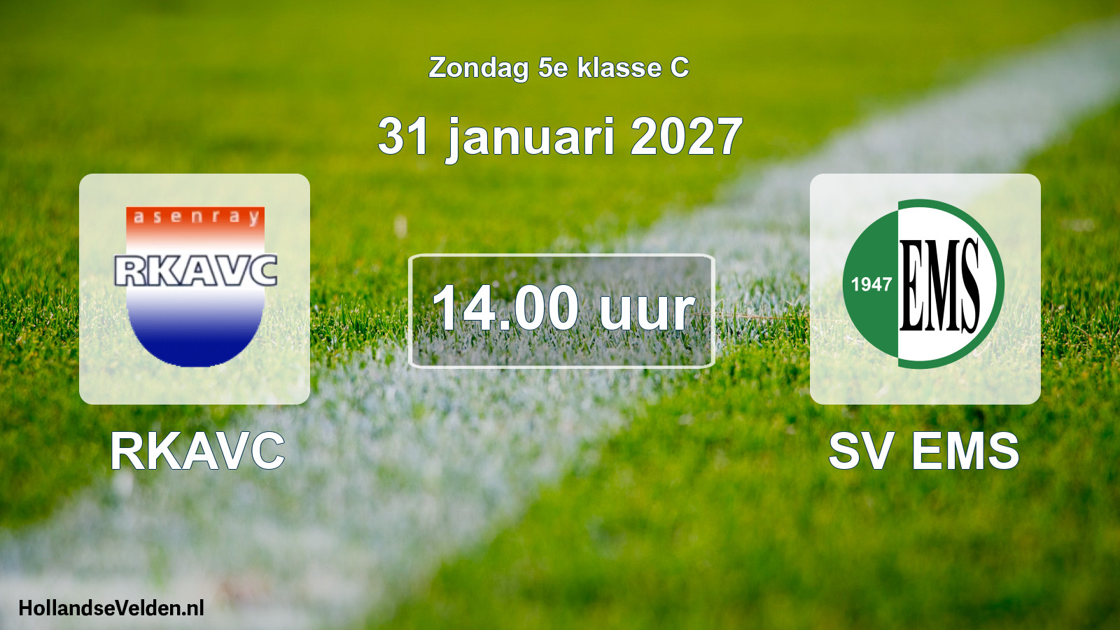 Geplande wedstrijd: RKAVC - SV EMS (31 januari 2027)