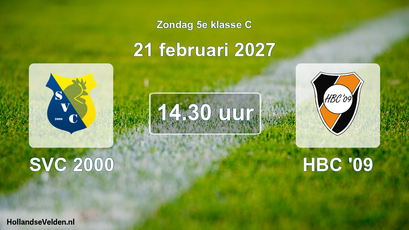 Geplande wedstrijd: SVC 2000 - HBC '09 (21 februari 2027)