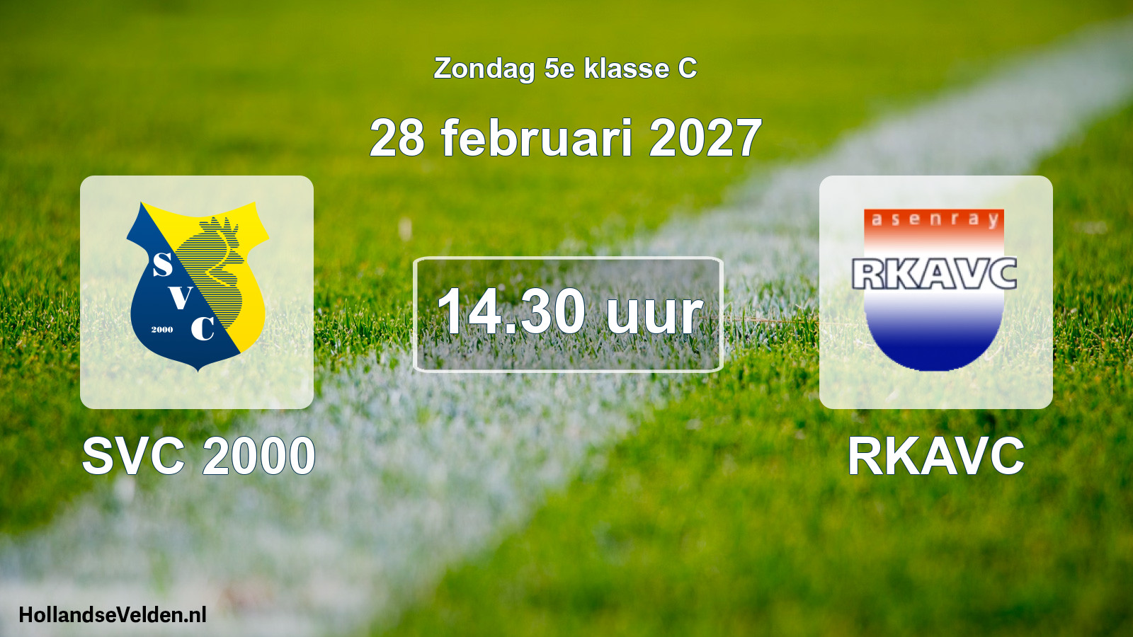 Geplande wedstrijd: SVC 2000 - RKAVC (28 februari 2027)