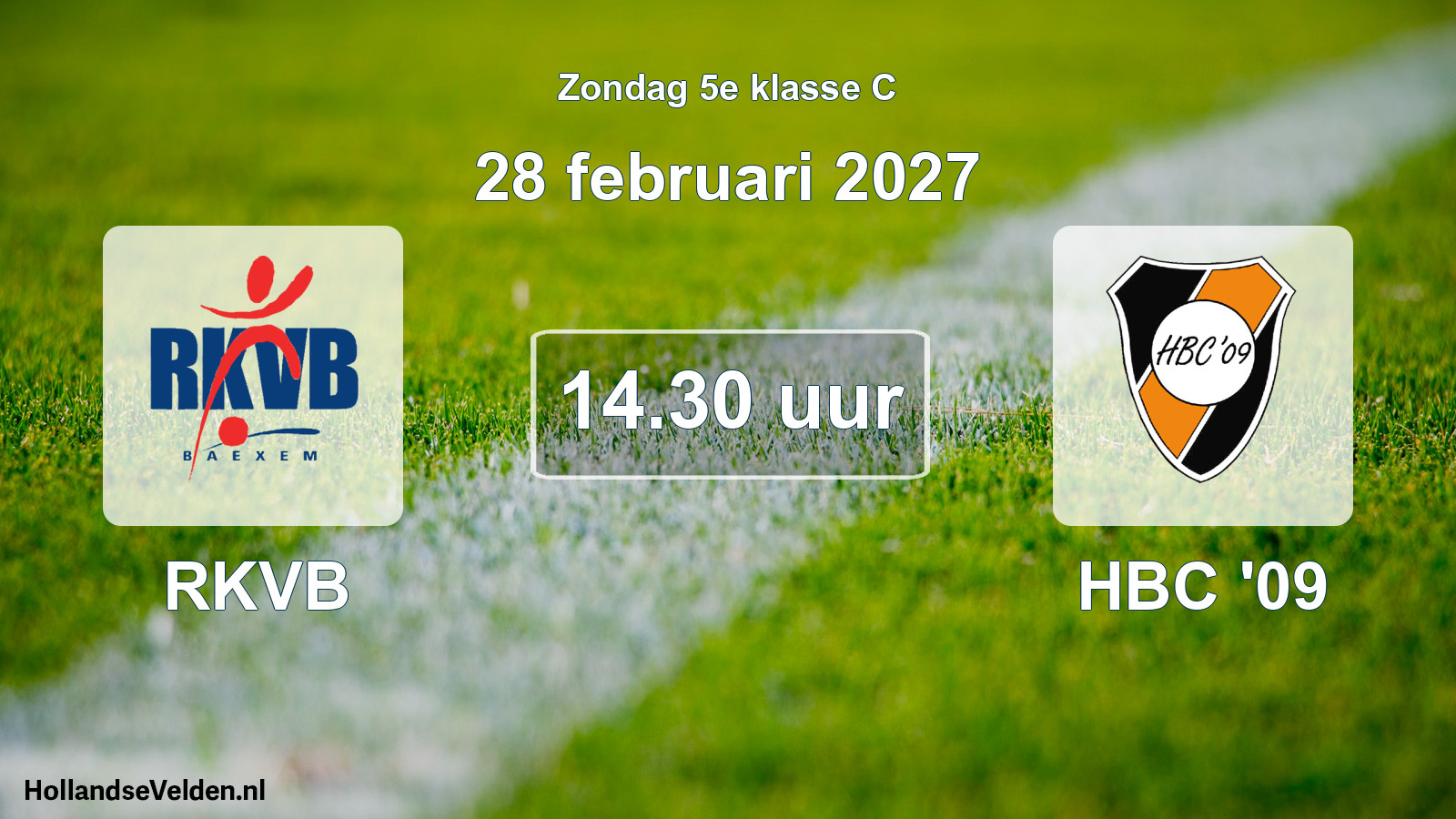 Geplande wedstrijd: RKVB - HBC '09 (28 februari 2027)