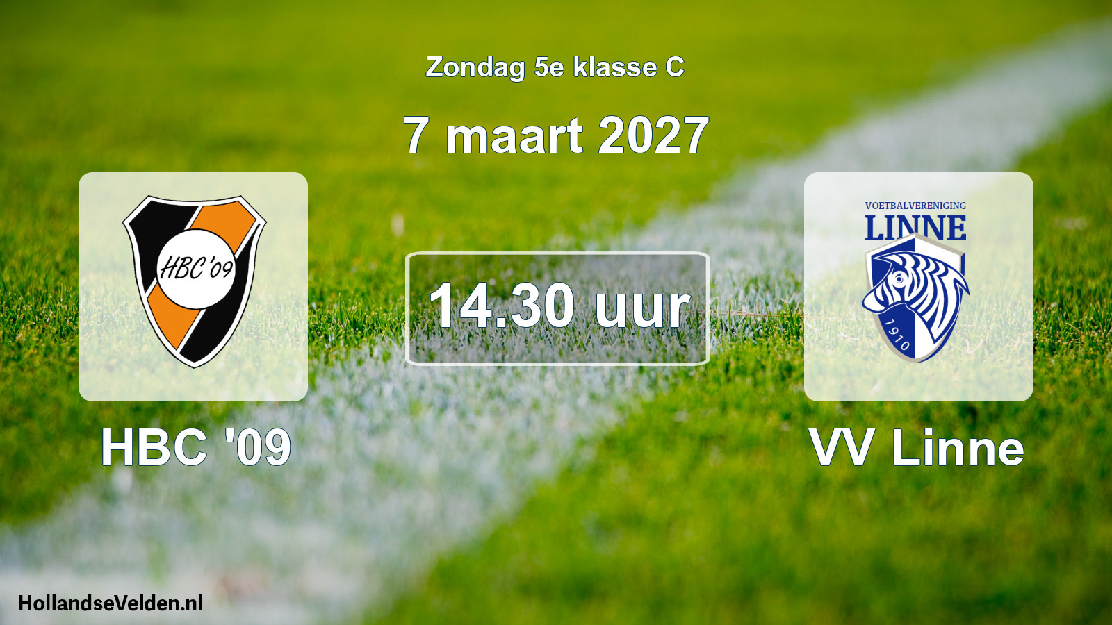 Geplande wedstrijd: HBC '09 - VV Linne (7 maart 2027)
