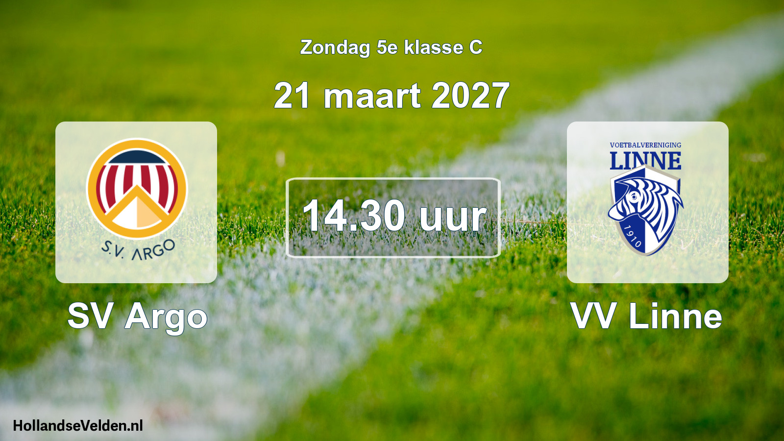 Geplande wedstrijd: SV Argo - VV Linne (21 maart 2027)