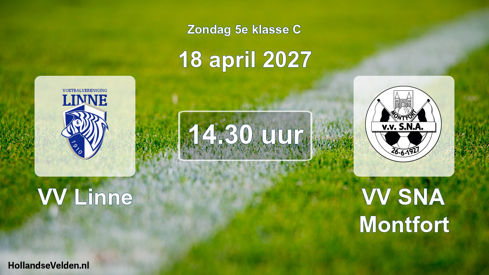 Scheduled Match: VV Linne - VV SNA Montfort (18 April 2027)