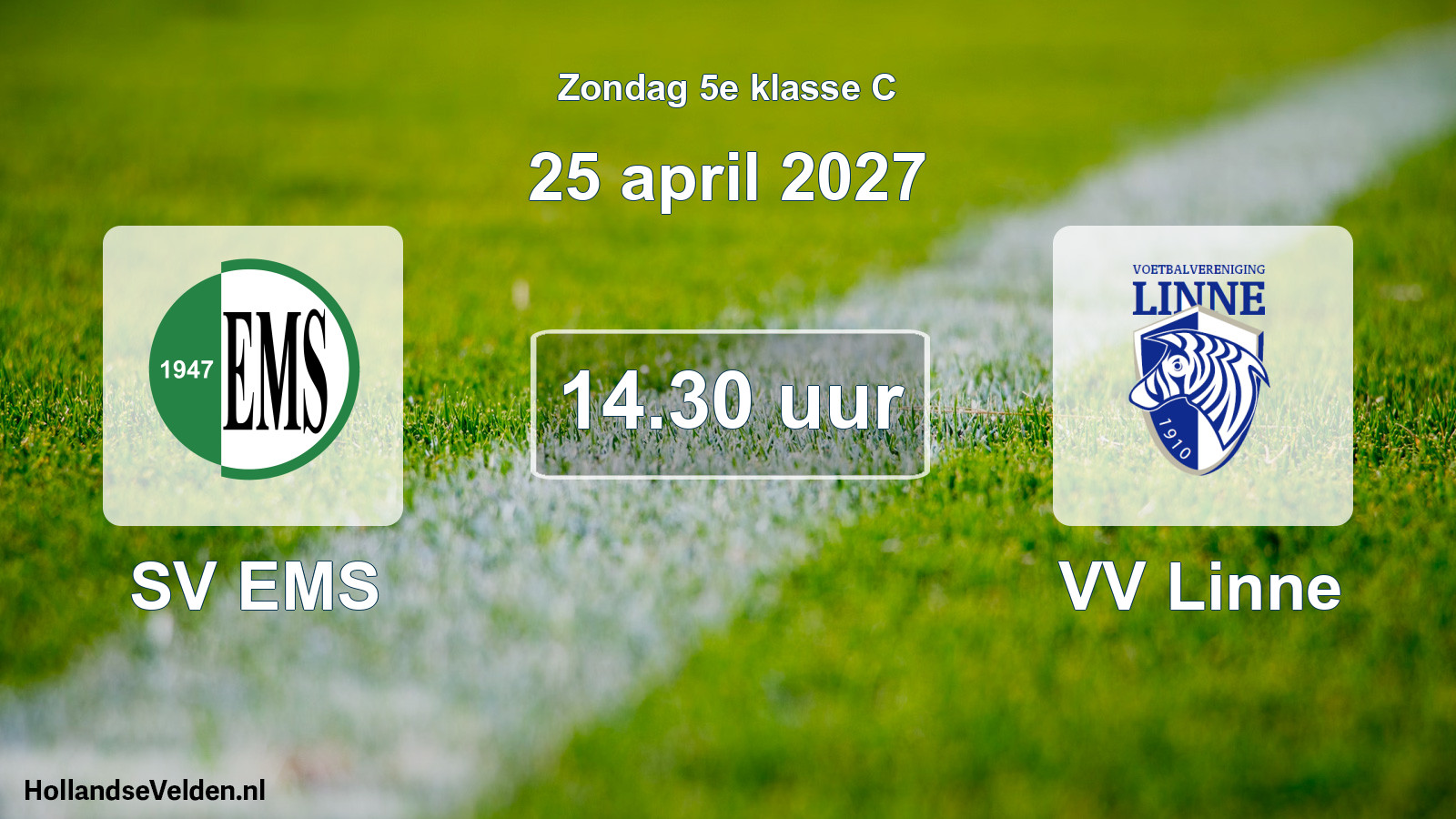 Geplande wedstrijd: SV EMS - VV Linne (25 april 2027)