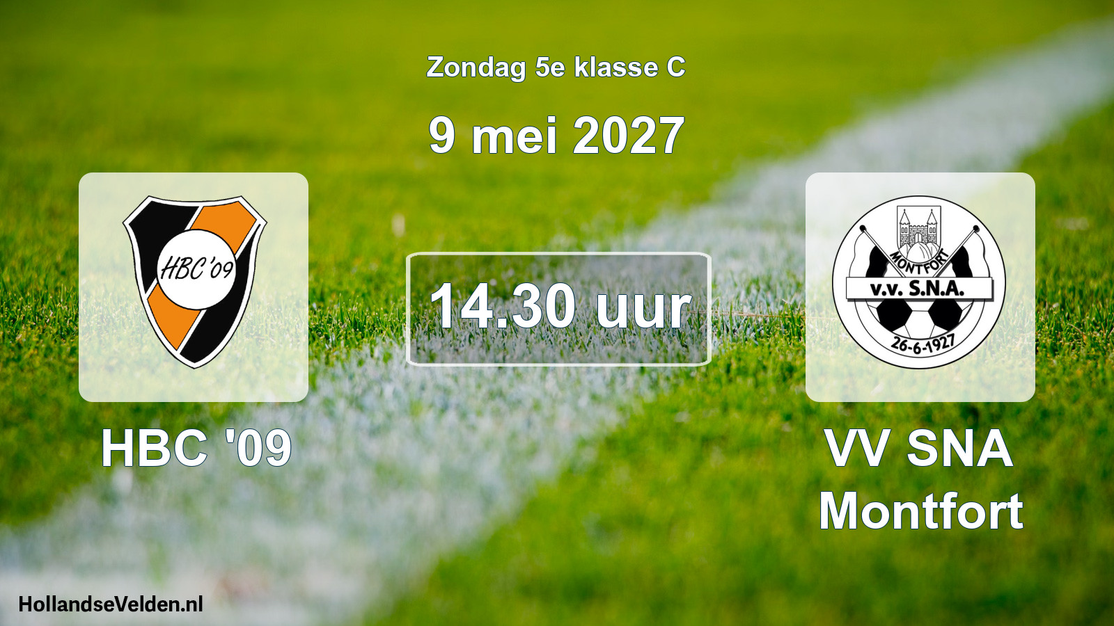 Geplande wedstrijd: HBC '09 - VV SNA Montfort (9 mei 2027)