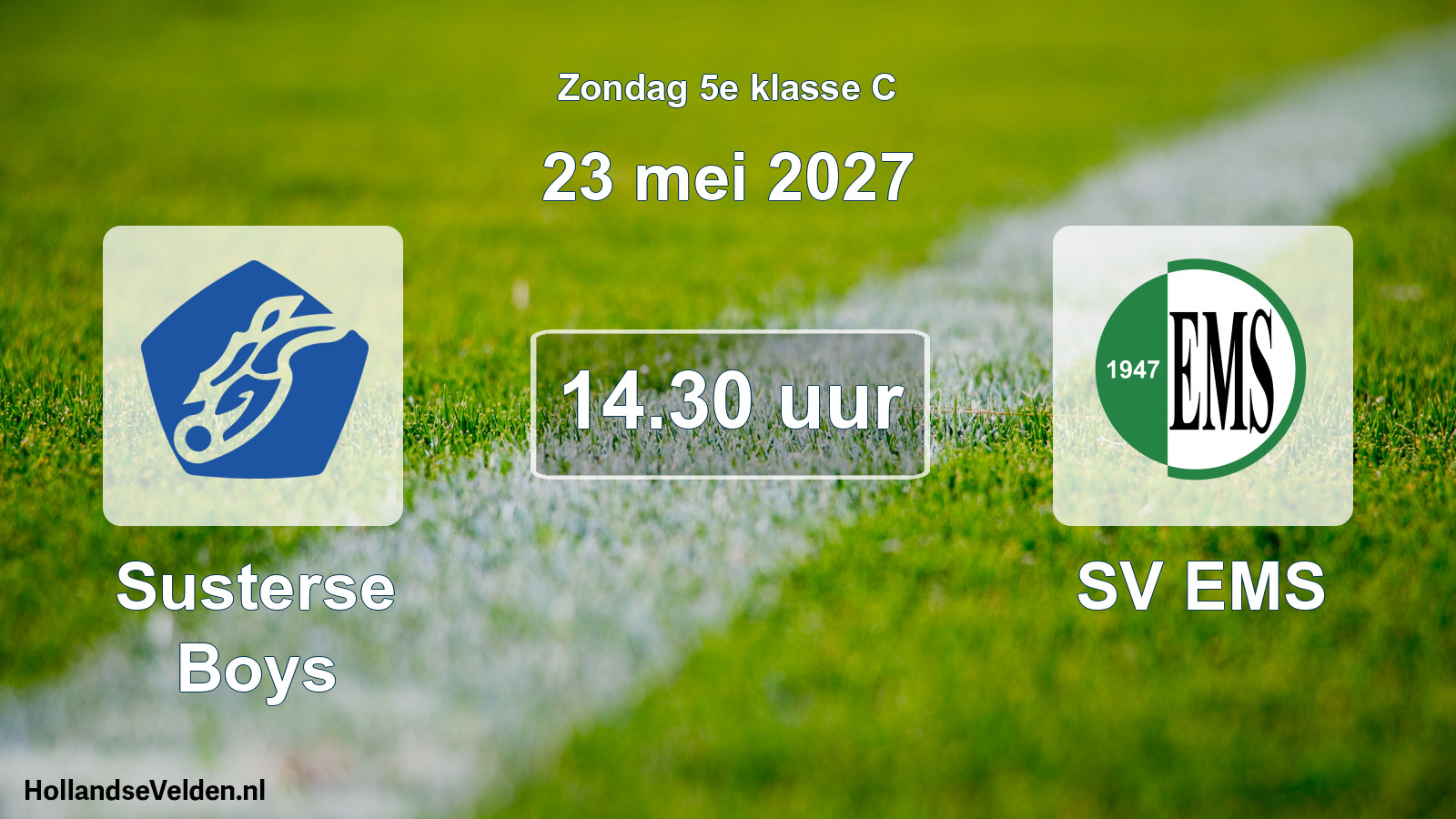 Geplande wedstrijd: Susterse Boys - SV EMS (23 mei 2027)
