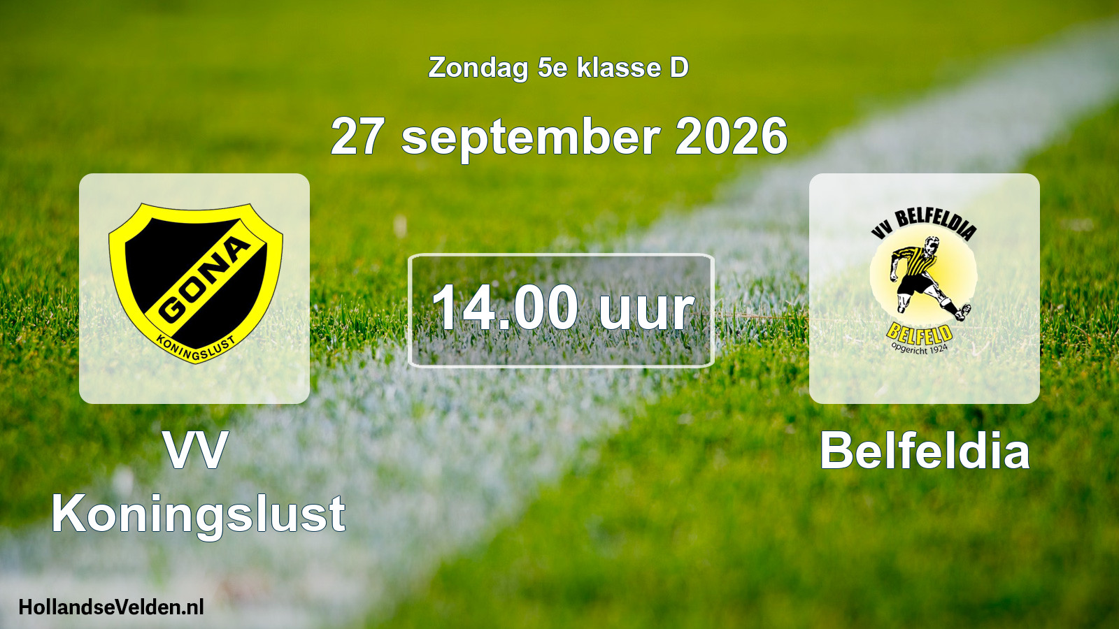 Geplande wedstrijd: VV Koningslust - Belfeldia (27 september 2026)