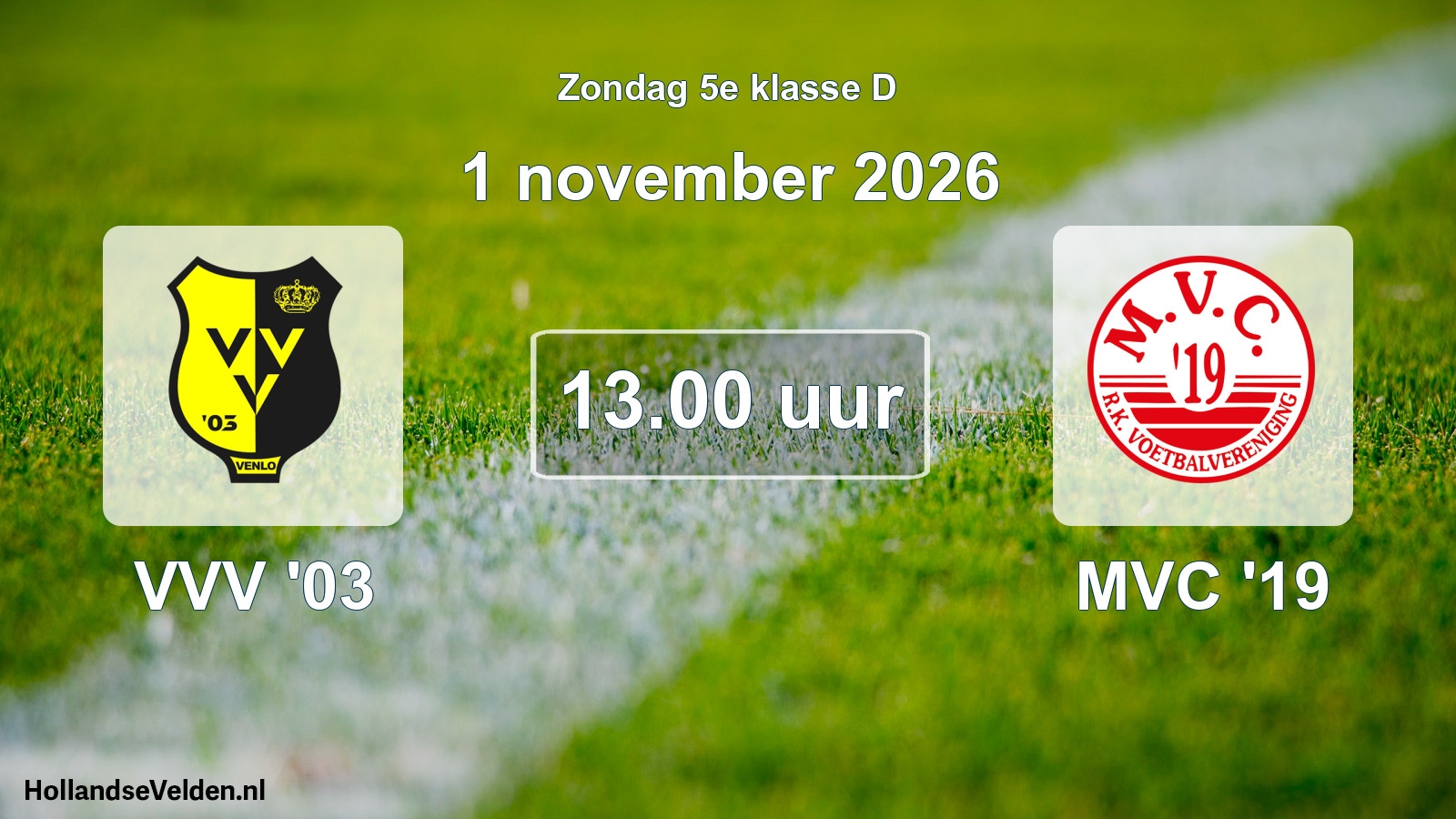 Geplande wedstrijd: VVV '03 - MVC '19 (1 november 2026)