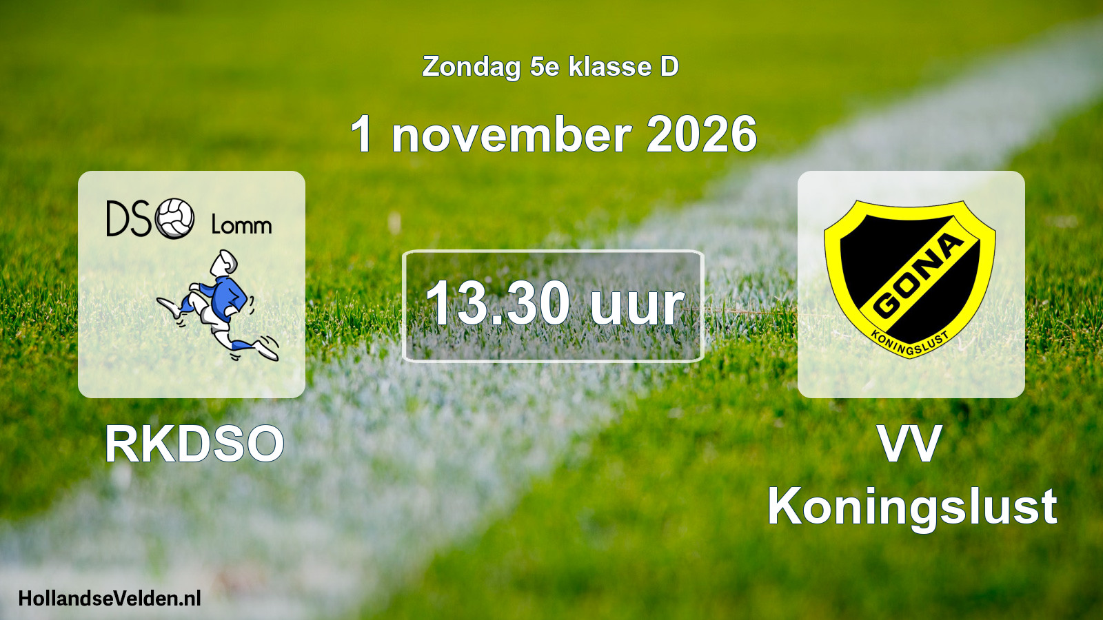 Scheduled Match: RKDSO - VV Koningslust (1 November 2026)