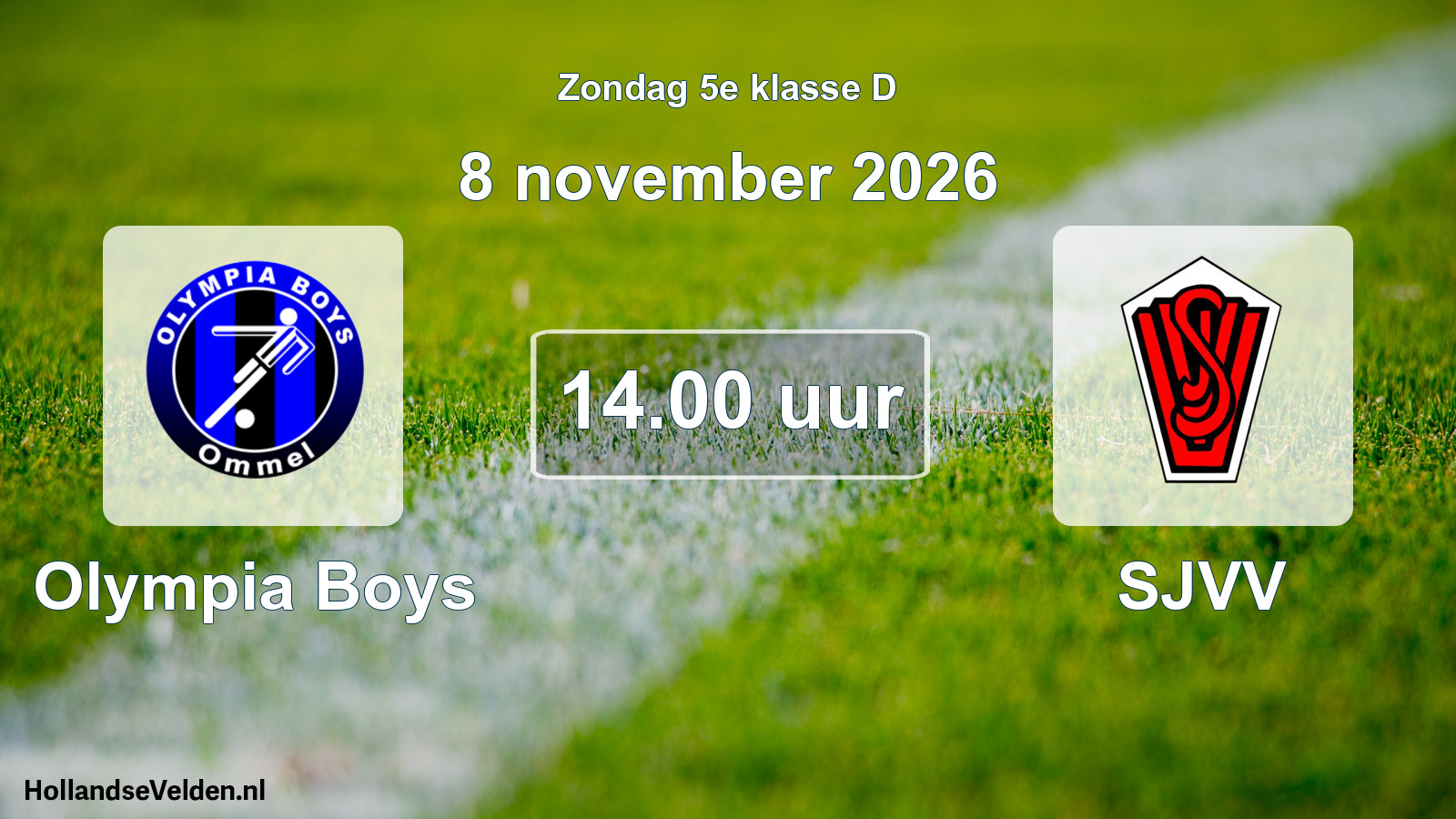 Geplande wedstrijd: Olympia Boys - SJVV (8 november 2026)