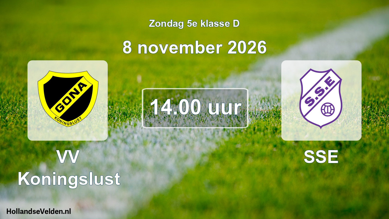 Geplande wedstrijd: VV Koningslust - SSE (8 november 2026)