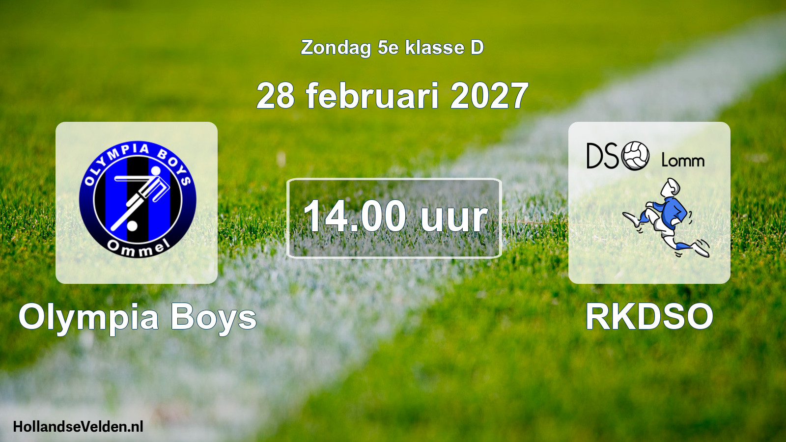 Geplande wedstrijd: Olympia Boys - RKDSO (28 februari 2027)