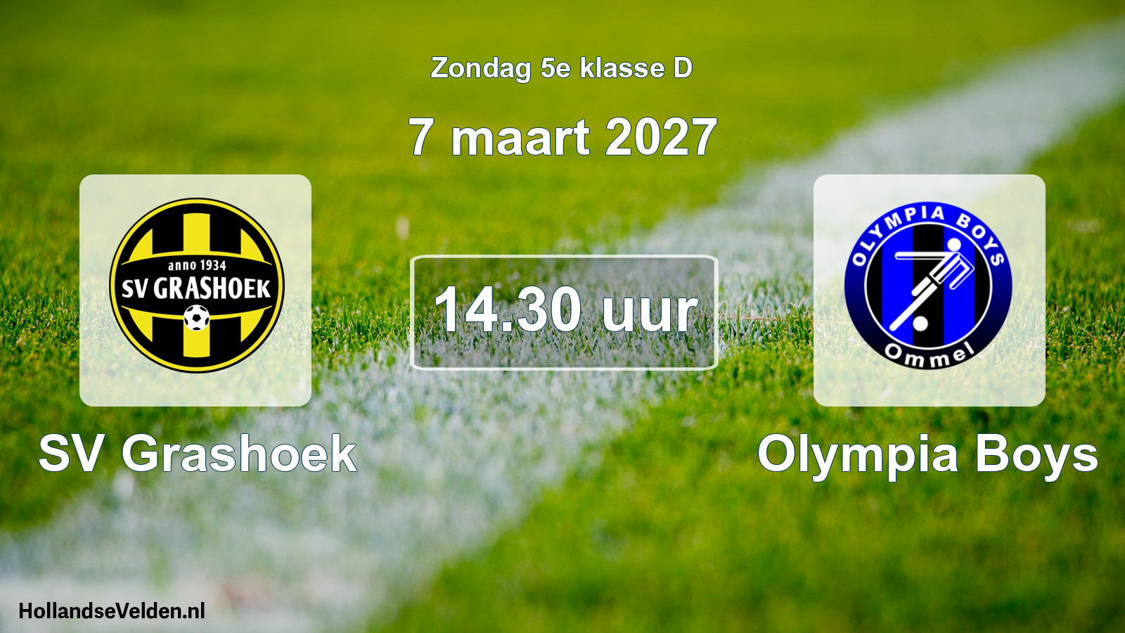 Geplande wedstrijd: SV Grashoek - Olympia Boys (7 maart 2027)