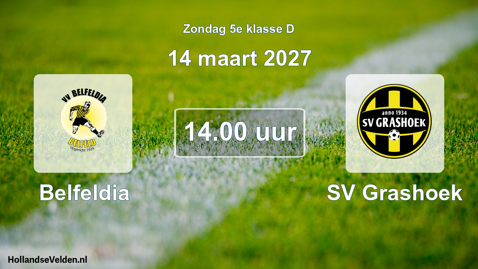 Geplande wedstrijd: Belfeldia - SV Grashoek (14 maart 2027)