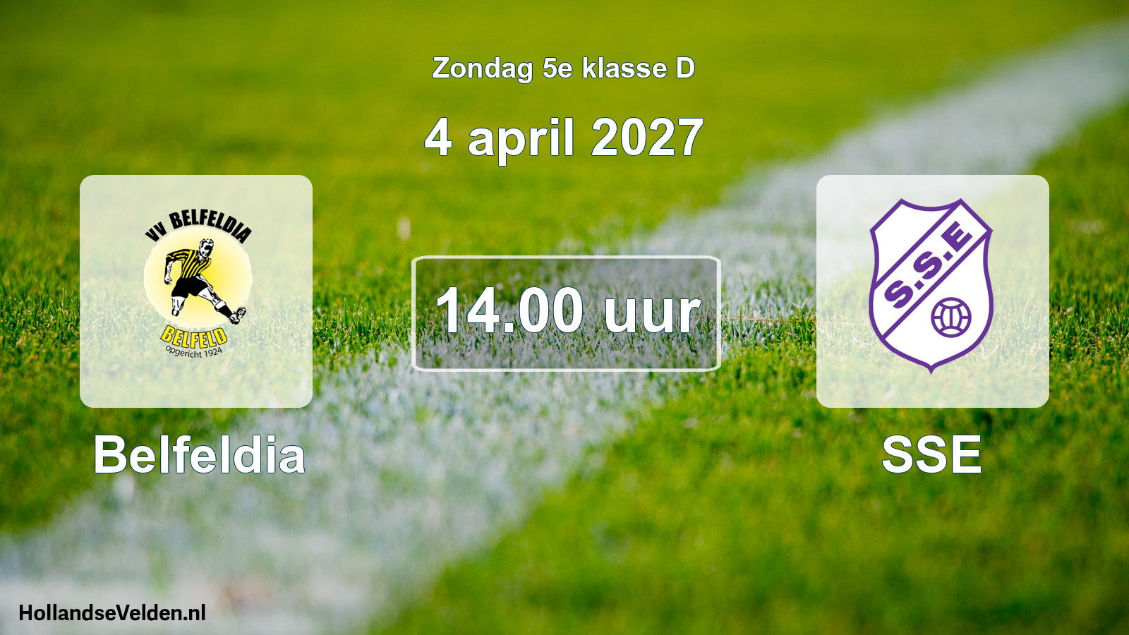 Geplande wedstrijd: Belfeldia - SSE (4 april 2027)