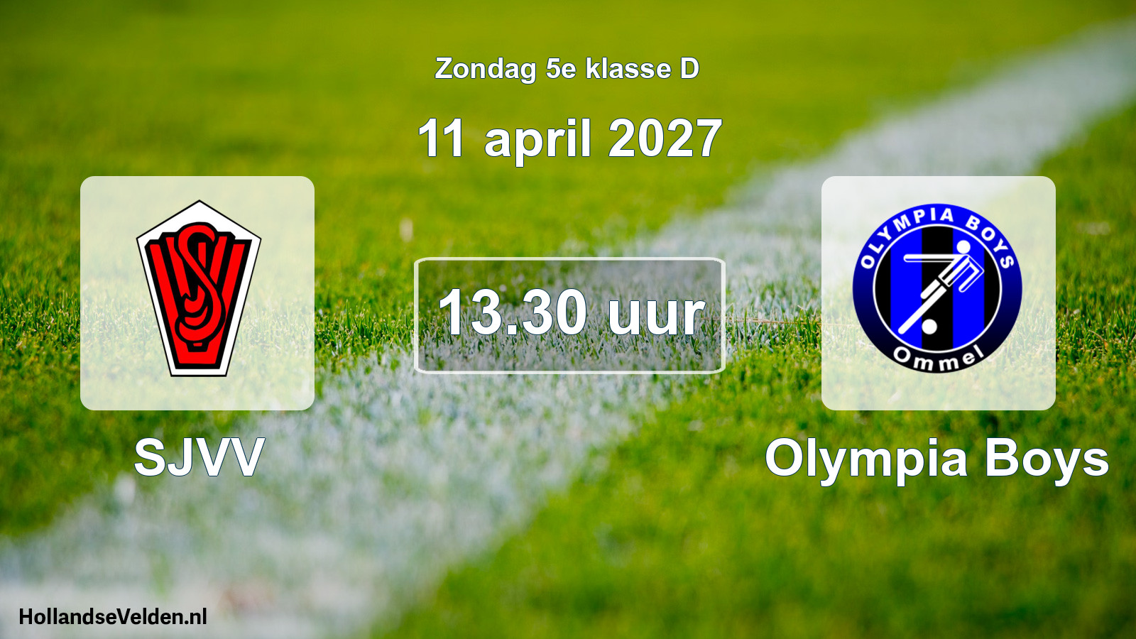 Geplande wedstrijd: SJVV - Olympia Boys (11 april 2027)