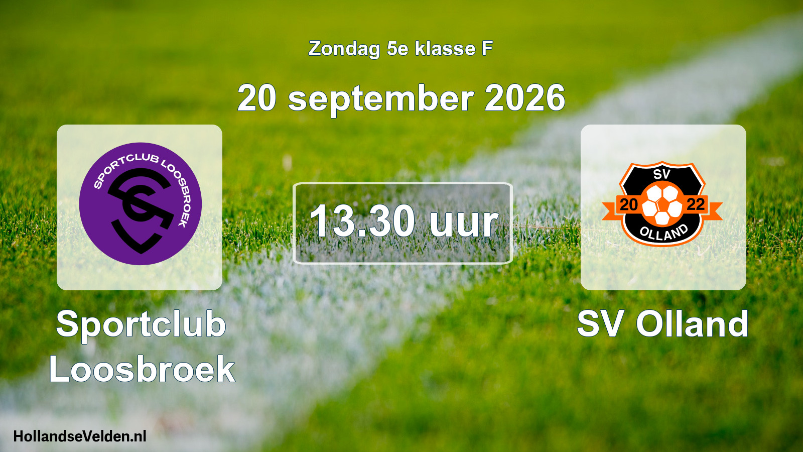 Geplande wedstrijd: Sportclub Loosbroek - SV Olland (20 september 2026)