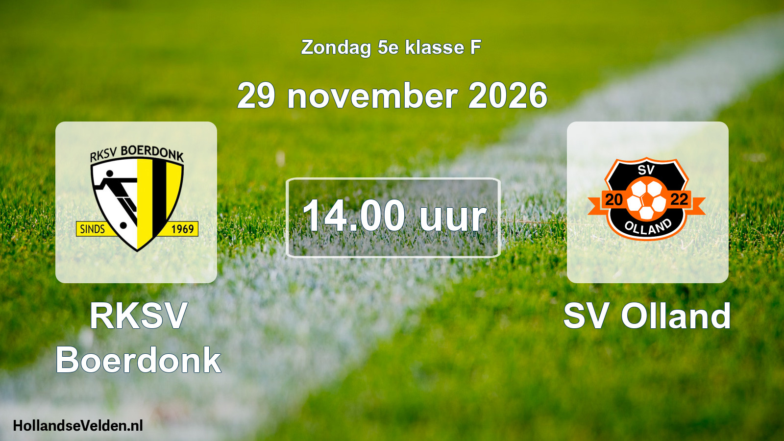 Geplande wedstrijd: RKSV Boerdonk - SV Olland (29 november 2026)