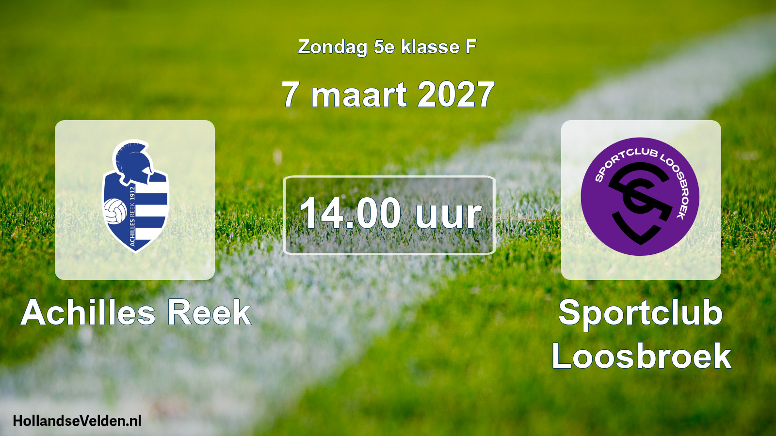 Geplande wedstrijd: Achilles Reek - Sportclub Loosbroek (7 maart 2027)