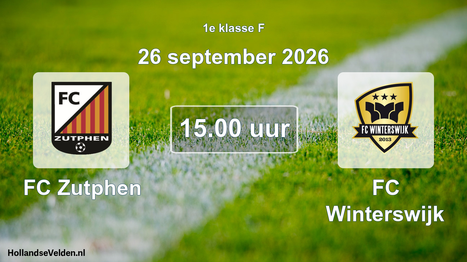 Scheduled Match: FC Zutphen - FC Winterswijk (26 September 2026)