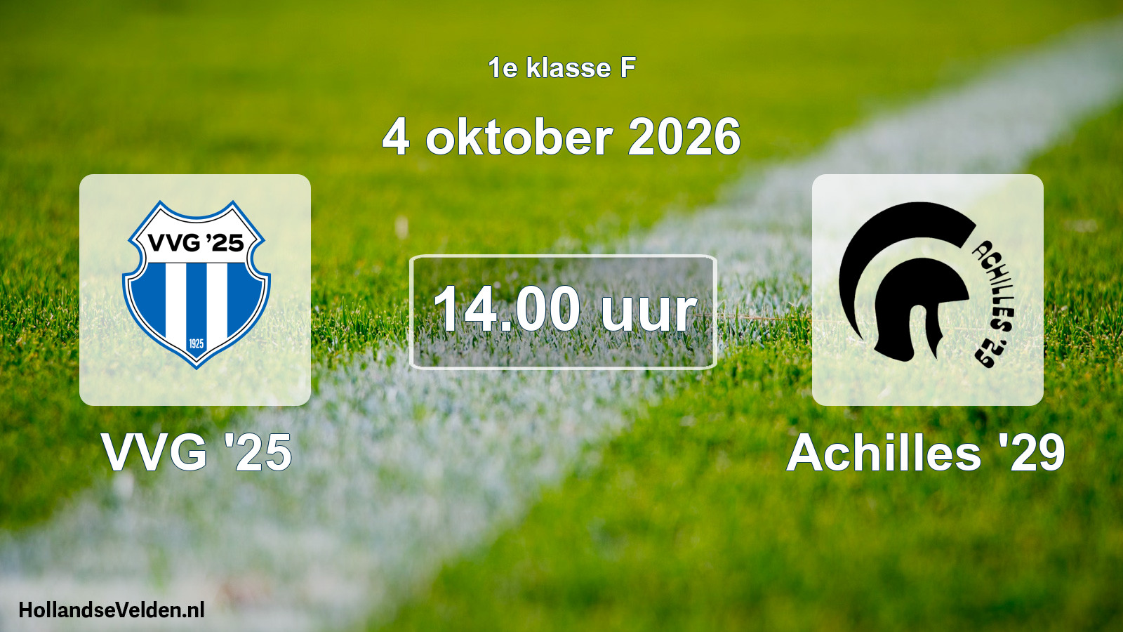 Scheduled Match: VVG '25 - Achilles '29 (4 October 2026)
