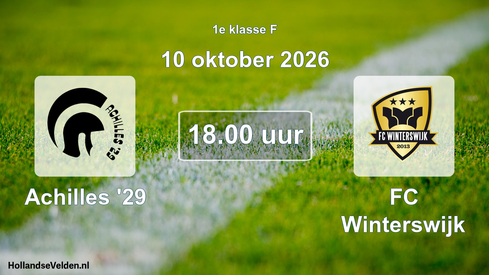 Geplande wedstrijd: Achilles '29 - FC Winterswijk (10 oktober 2026)