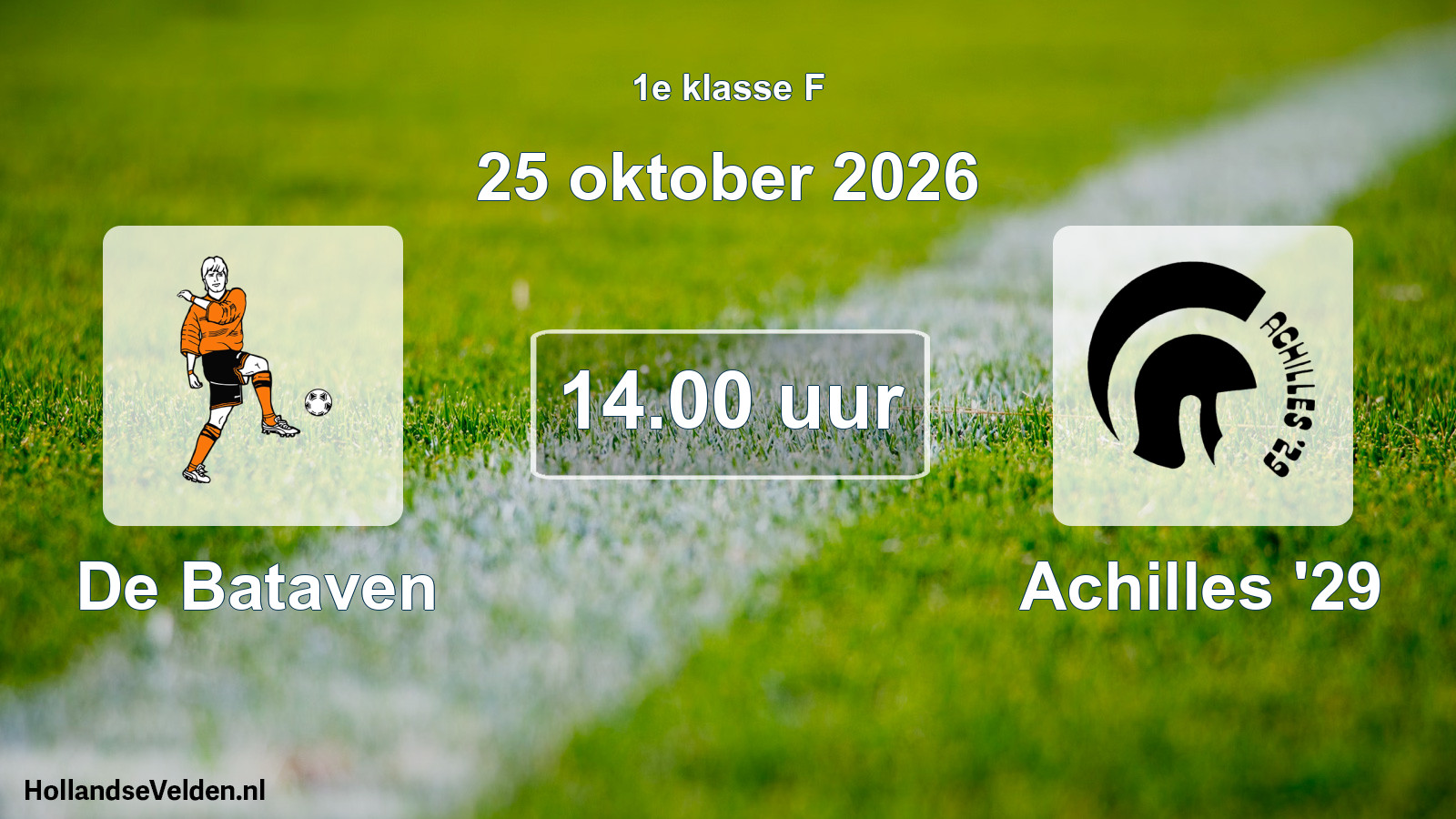 Scheduled Match: De Bataven - Achilles '29 (25 October 2026)